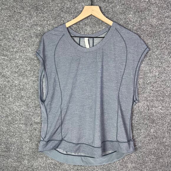 Lululemon Pace Perfect Short Sleeve‎ In Grey Shirt Size 10 - Picture 1 of 8